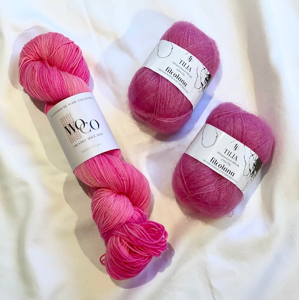 Kit til The WoCo Scarf: Pink Patricia