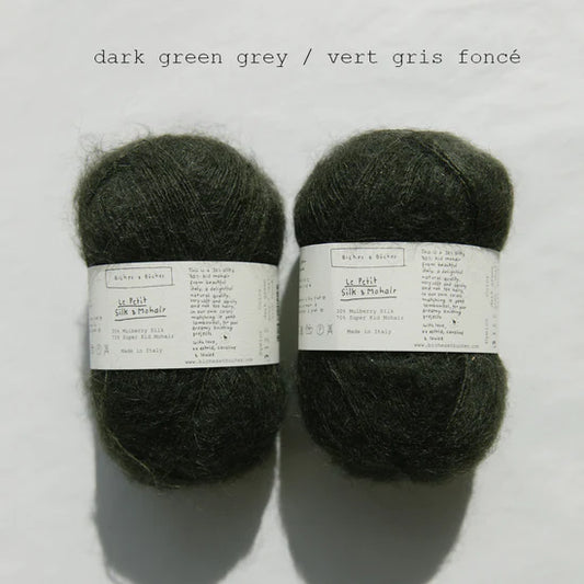 Le Petit Silk & Mohair: Dark Green Grey